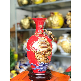 Mua Bình hút tài lộc gốm sứ Bát Tràng đắp nổi thủ công cao cấp