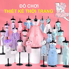 Bộ đồ chơi thiết kế thời trang tự may váy công chúa nhiều màu sắc cho bé