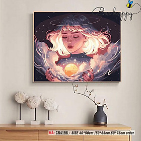 Mua Tranh Tô Màu Theo Số Sondausohoavn cô gái Anime hiện đại CN4196
