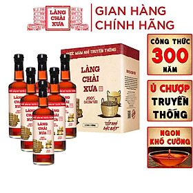 Đặc Sản Phan Thiết - NướC MắM Nhỉ Làng Chài Xưa Truyền Thống Nhãn Đỏ Thùng 6 Chai Thủy Tinh 500Ml Cốt Nhỉ Đặc Biệt Vị Đậm Đà Gu Ông Bà Xưa Nước Mắm Nguyên Chất Sạch Nước Mắm Nhĩ Từ Thùng Lều Gỗ 100% Cá Cơm Tươi Muối Tinh Khiết Không Chất Bảo Quản