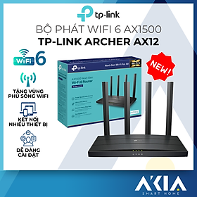 Bộ Phát Router WiFi 6 TP-Link Archer AX12 Băng Tần Kép AX1500 - HÀNG CHÍNH HÃNG