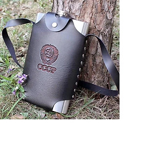 Mua (KHÔNG BAO GIỜ SAY) Bình Tông CCCP Đựng Rượu Inox 1 Lít Kèm Bao Da Chất Lượng Cao  Chắc Chắn ( hàng sẵn )