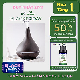Máy khuếch tán tinh dầu Lorganic FX2039 bình tửu vân gỗ nâu/ Phun sương sóng siêu âm/ Thích hợp xông phòng diện tích 15-40m2.