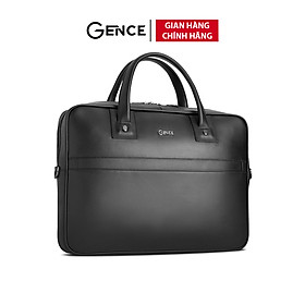 Túi Xách Đựng Laptop Cặp Da Đen GENCE GCE20 Da Bò Cao Cấp Màu Đen Có Dây Đeo Vai