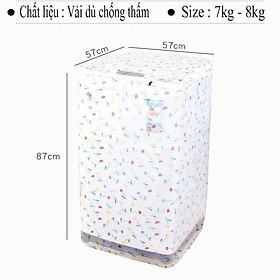 GIÁ HUỶ DIỆT - Áo Trùm Máy Giặt Cửa Trên Vải Dù Từ 7kg đến 15kg