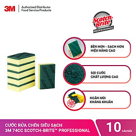 Mua Combo 10 Miếng Chùi Rửa 3M Scotch Brite Professional Medium Duty Scrubbing Sponge 74CC