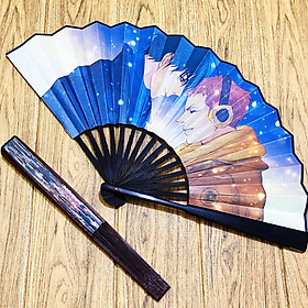 Quạt xếp anime 19 Days nan 31cm in ảnh 2 mặt tặng ảnh Vcone