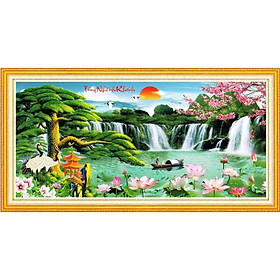 Tranh thêu chữ thập Tùng nghênh khách DLH-222850