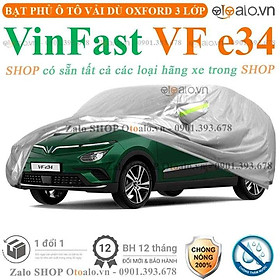 Bạt phủ ô tô dành cho xe VinFast VF e34 3 lớp cao cấp