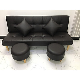 Mua Sofa bed  sofa giường màu đen và 2 đôn tròn SB14