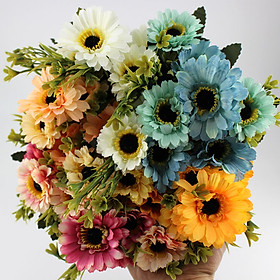 Mua Bộ 35 Hoa Mặt Trời Nhiều màu Giả Hoa giả để bàn Hoa giả trang trí MeeFlower