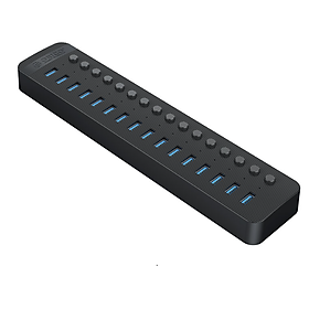 Mua Bộ Chia USB HUB 16 Cổng USB 3.0 Với Các Công Tắc Riêng Lẻ ORICO CT2U3-16AB-EU-BK-BP (Có Adaptor)  màu đen -  Hàng Chính Hãng
