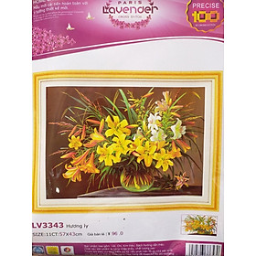 Mua Tranh thêu chữ thập bình hoa khoe sắc LV3343 - 57 x 43 cm - chưa thêu