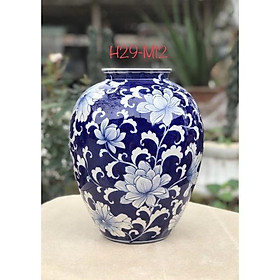 Mua Bình cắm hoa men lam  họa tiết vẽ thủ công. Gốm sứ Bát Tràng.