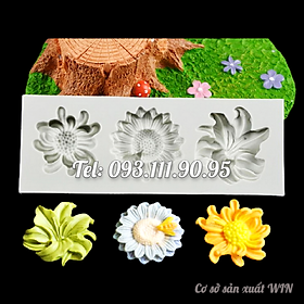 Khuôn silicon làm rau câu 3 hoa - Mã số 1415