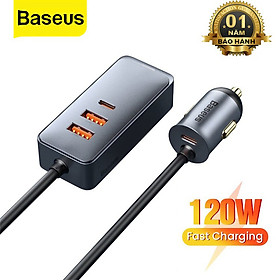 Tẩu sạc nhanh mở rộng 4 Port Baseus Share Together Extention Car Charger 120W (Extention up to 4 Port * 30W, QC/ PD/PPS Fast Charging) - Hàng Chính Hãng