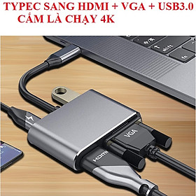 Cáp chuyển Đổi USB Type-c ra 4 cổng HDMI/ VGA/ USB và cổng sạc hỗ trợ chế độ Dex - UHV41160 Hàng Chính Hãng