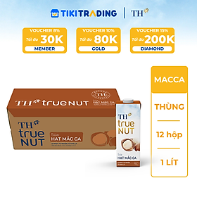 Thùng 12 hộp Sữa hạt Mắc ca TH True NUT 1L