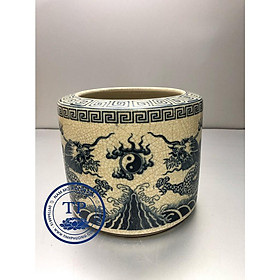 Mua BÁT NHANG  BÁT HƯƠNG THỜ BẰNG SÚ MEN RẠN HÌNH RỒNG KH183G48