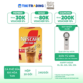 Cà phê hòa tan Nescafé 3in1 cà phê sữa đá (Hộp 10 gói x 24 g)
