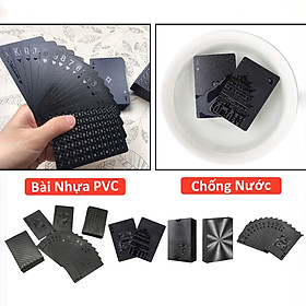 Bộ Bài Tây Mạ Đen Cao Cấp 52 Lá Bài Nhựa May Mắn Tài Lộc Chống Thấm Nước