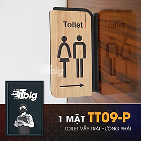 Bảng toilet gỗ chỉ hướng loại bảng vẫy thiết kế sang trọng đẳng cấp