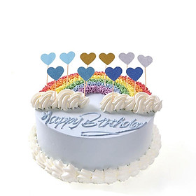 10x Romantic Heart Cupcake Picks Cake Topper Wedding Birthday Party Decor