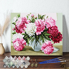 Mua Tranh sơn dầu số hoá 40 x 50 cm có khung - Blooming peony