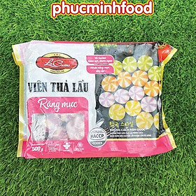 Viên thả lẩu, bánh bao nhân mực lacusina sọc màu tím nhím biển gói 500 gram