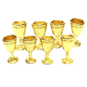 8pcs  Cups Goblet 1:12 Drink Cups Mini Dollhouse   Gold