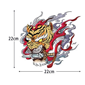 Nhãn dán phản quang hình con hổ chiến binh ma JDM Prajna chống trầy trang trí xe máy/ô tô