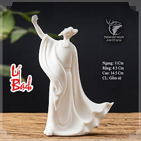 Mua Tượng Lý Bạch Mời Rượu Bằng Gốm Sứ Trắng   Cao 14.5Cm Trang Trí Tiểu Cảnh  BonSai  Lũa  Hòn Non Bộ  Bàn Trà