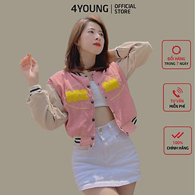 Áo khoác bomber nữ croptop dang lửng