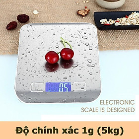 Cân Nhà Bếp Điện Tử Mini Độ Chính Xác Cao, Chống Nước Mặt Inox Không Gỉ 1g- 5kg, 1g-10kg