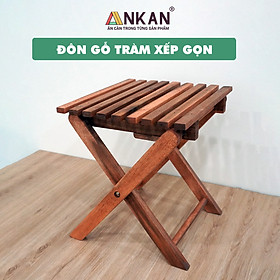 Ghế Gỗ Mini Nhỏ Đẹp Xếp Gọn ANKAN Dùng Cho Dã Ngoại, Du Lịch, Câu Cá, Đặt Chậu Hoa, Hoạt Động Ngoài Trời, Kích Thước 30 X 27 X 37cm, Gỗ Tràm Bông Vàng Bền Đẹp, Tiện Dụng Với Mọi Vị Trí Kể Cả Không Gian Hẹp, Có Thể Bỏ Gọn Trong Cốp Ô Tô , Vali, Balo Rộng