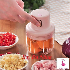 Mua Máy Xay Mini Sạc Điện Có Cổng Sạc Usb  Nhỏ Gọn Tiện Ích Dễ Sử Dụng Xay Hành Tỏi Rau Củ Quả Thể Tích 250ML