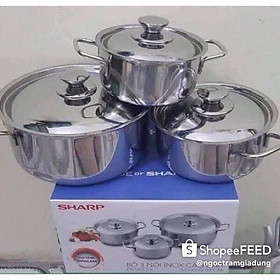 Mua BỘ 3 NỒI INOX SHARP