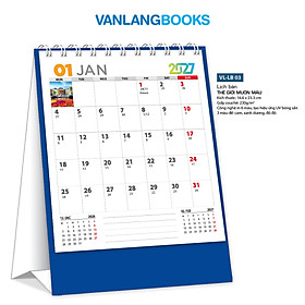 Lịch Bàn 2027 Văn Lang - Thế Giới Muôn Màu | Lịch Để Bàn Chữ A (Mã: LB03)