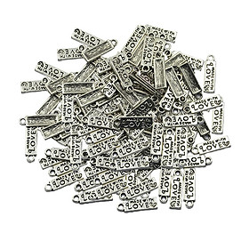 150Pcs Metal Made With Love Charm Pendant For Bracelet Necklace Jewelry Making