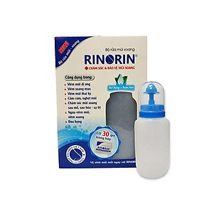 Bộ dụng cụ vệ sinh mũi xoang thương hiệu RINORIN kèm 30 gói hỗn hợp cho người lớn và trẻ em (trẻ trên 1 tuổi)