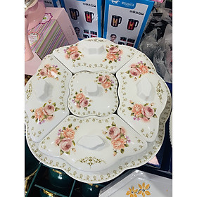 Mua Khay mứt  bánh kẹo lúa mạch họa tiết hươu thần  cánh hoa...cao cấp