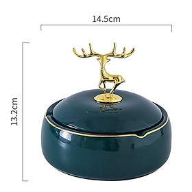 Gạt Tàn Sứ Có Nắp Đậy Hình Hươu Decor | GẠT TÀN SỨ SIZE TO CÓ NẮP SỨ PHONG CÁCH RETRO DECOR 2023