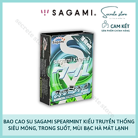 Bao cao su Sagami Xtreme Spearmint - thương hiệu Nhật Bản hương Bạc Hà, kiểu truyền thống