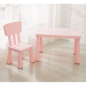 Mua Bộ bàn ghế Nhựa Cao Cấp cho Bé - Màu Hồng Pastel