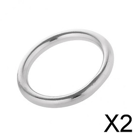 2xSeamless Stainless Steel O Round Rings Circle Craft Webbing Boat  6x50mm