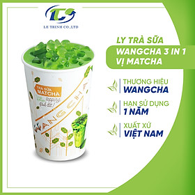 Ly Trà Sữa Wangcha vị Matcha cao cấp - Bột Trà Sữa Matcha thơm ngon có thạch 3Q ngọc trai thơm ngon đi kèm - Trà Sữa Vị Matcha tiện lợi, dễ sử dụng (100gr/ly)