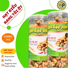 HẠT ĐIỀU RANG TỎI ỚT TÂN LỘC PHÁT COMBO 1KG - MỖI HŨ 500G