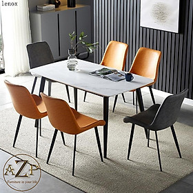 Mua Bàn Ghế Ăn Phong Cách Đương Đại Châu Âu - Xu Hướng Hiện Nay Cho Không Gian Hiện Đại - Chân Thép Mặt Đá - Hàng Nhập Khẩu AZP