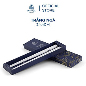 Bộ 02 đôi đũa sứ Minh Long 24.4 cm - Trắng ngà - Hàng Chính Hãng