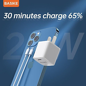 Củ sạc nhanh USB C 20W BASIKE MINI hỗ trợ sạc nhanh Type C PD cho iPhone